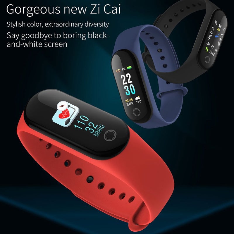 Color Screen Smart Bracelet Ip67 Wristband Heart Rate Monitor Mi Band 3 Black - Image 2