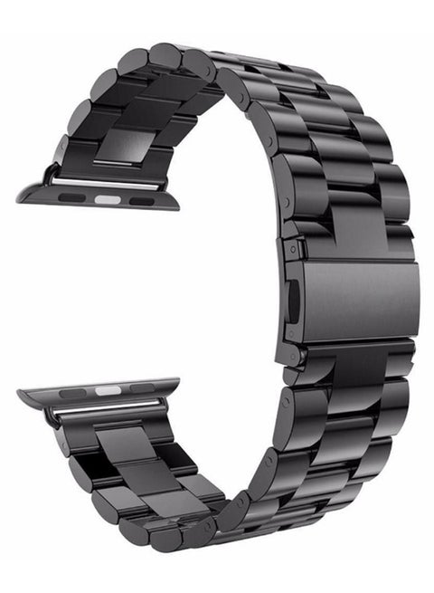 Stainless Steel Replacement Band And Protective Case For Apple Watch 42mm Black