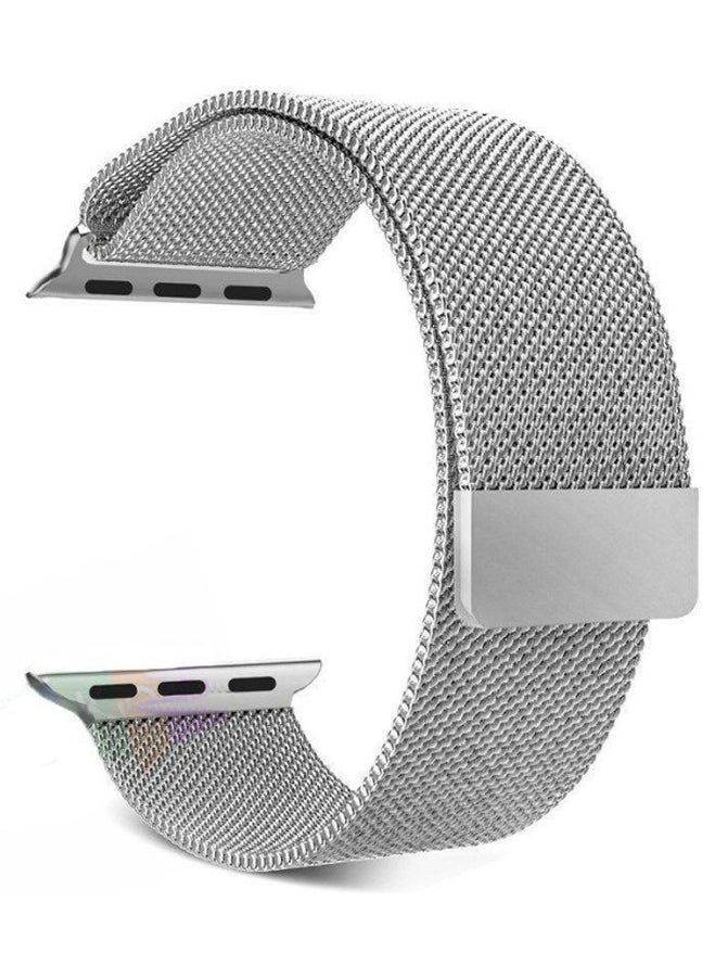 KAPAPI Replacement Strap For Apple Watch Series 3/2/1 Silver