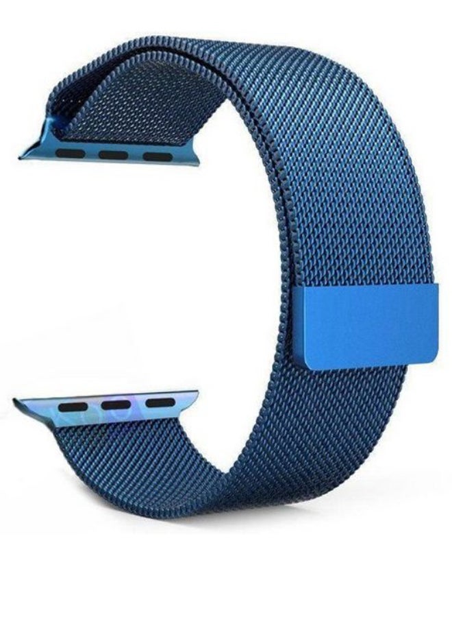 KAPAPI Stainless Steel Replacement Band For Apple Watch 42mm Blue