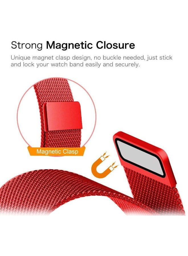 KAPAPI - Stainless Steel Replacement Band For Apple Watch Series 1/2/3/4 38/40mm Red - Image 1