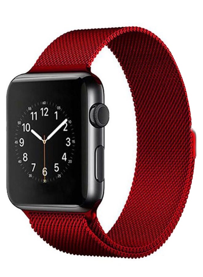 KAPAPI - Stainless Steel Replacement Band For Apple Watch Series 1/2/3/4 38/40mm Red - Image 1