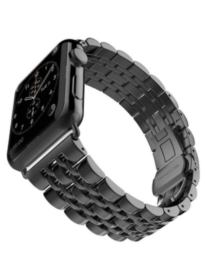 KAPAPI Replacement Smartwatch Band For Apple Watch Series 3/2/1 Black - Image 2
