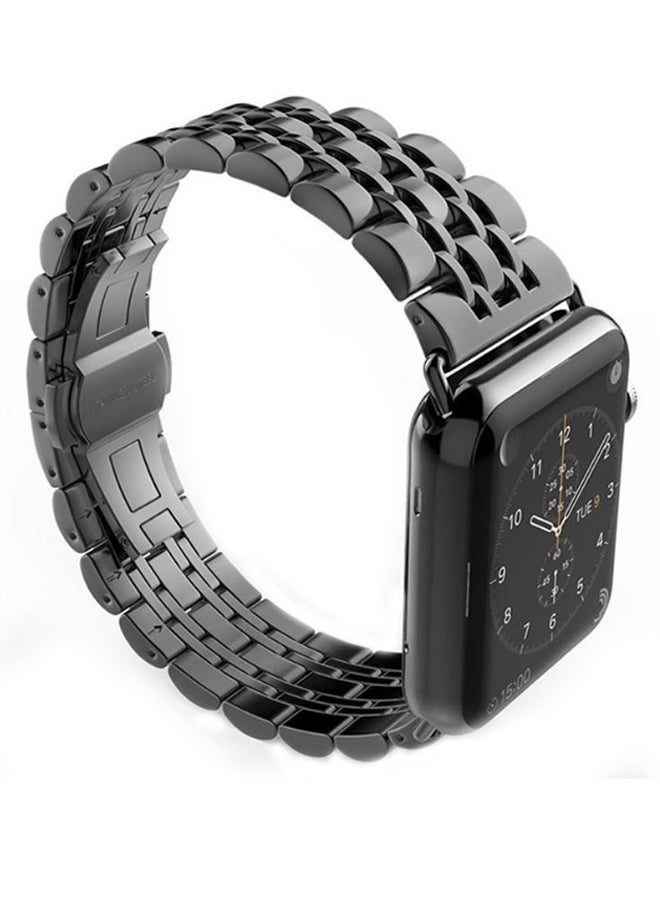 KAPAPI Replacement Smartwatch Band For Apple Watch Series 3/2/1 Black - Image 3