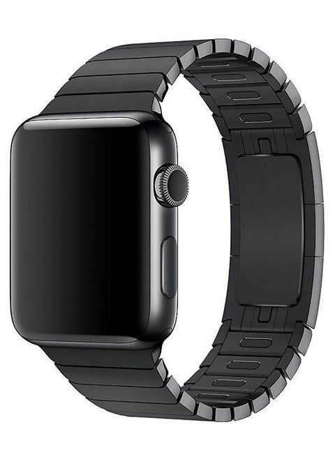 Stainless Steel Band With Screen Protector For Apple Watch Series 3 42mm Black