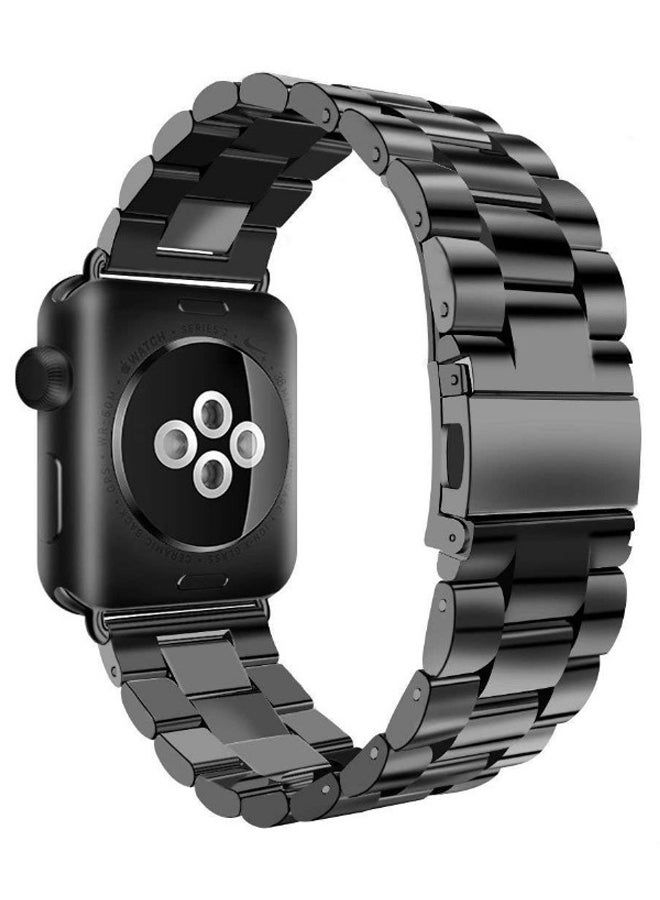 KAPAPI - Stainless Steel Replacement Band For Apple Watch Series 1/2/3/4 38mm Black - Image 1
