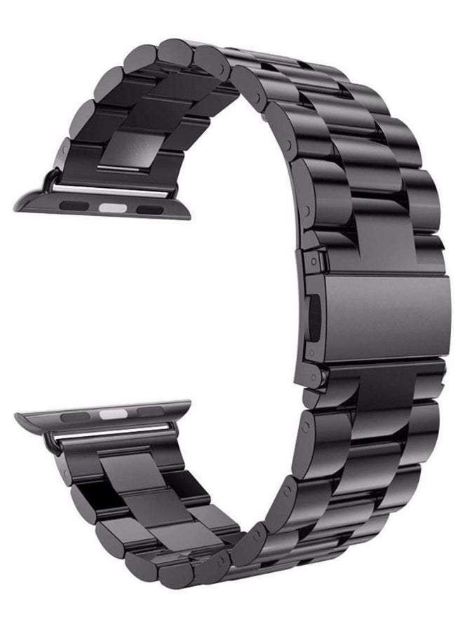 KAPAPI - Stainless Steel Replacement Band For Apple Watch Series 1/2/3/4 38mm Black - Image 1