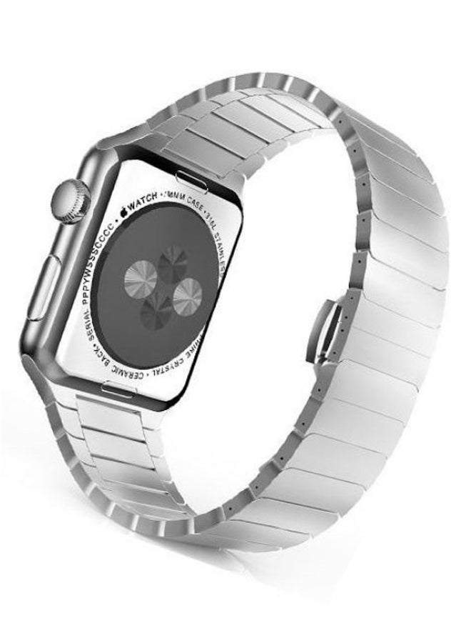 KAPAPI - Smartwatch Band With Screen Protector For Apple Watch Series 3 42 mm Silver - Image 1
