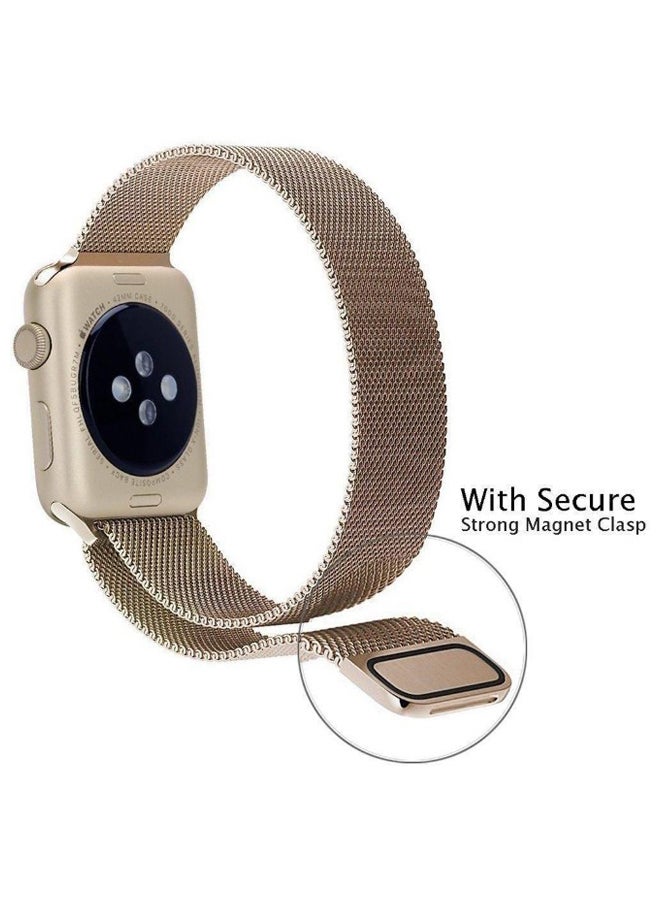 KAPAPI - Stainless Steel Replacement Band For Apple Watch Series 1/2/3/4 40-42mm Gold - Image 1