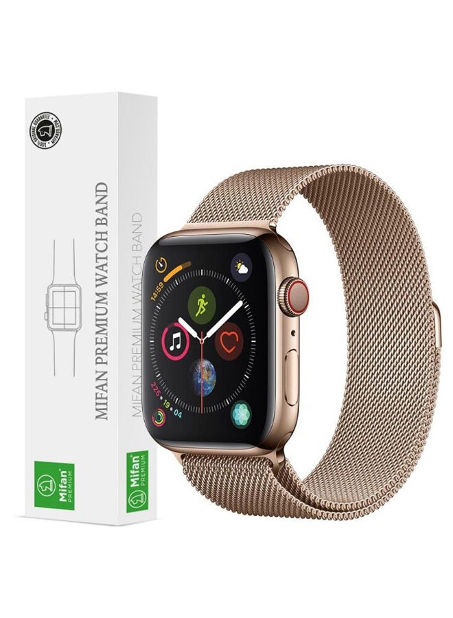 KAPAPI - Stainless Steel Replacement Band For Apple Watch Series 1/2/3/4 40-42mm Gold - Image 1