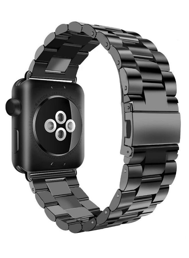 KAPAPI Replacement Steel Band For Apple Watch Series 1/2/3/4 38mm Black - Image 1