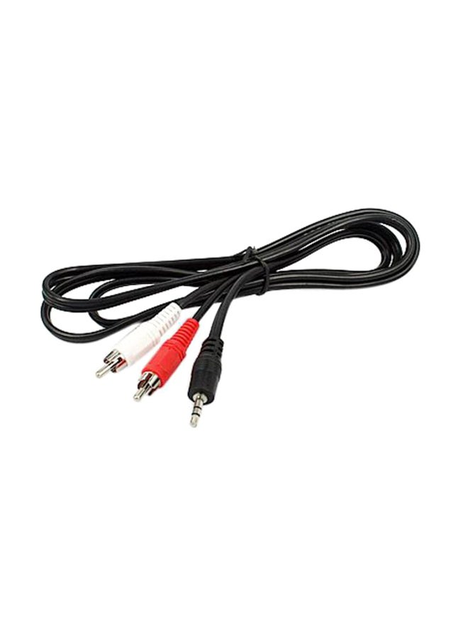 3.5mm Male To 2 RCA Male Stereo Audio Cable Black/Red/White 