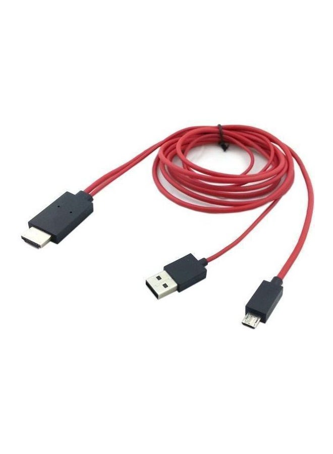 كابل HDMI لجهاز تلفاز HDTV أحمر وأسود - Image 2