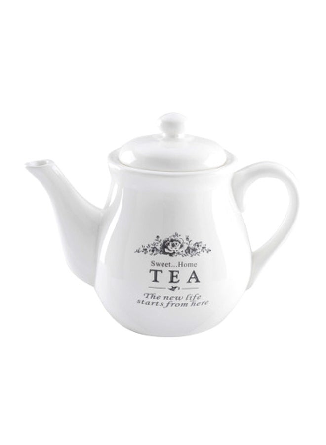 Home Box Sweet Home Tea Canister White/Black 17.5x22x13cm 