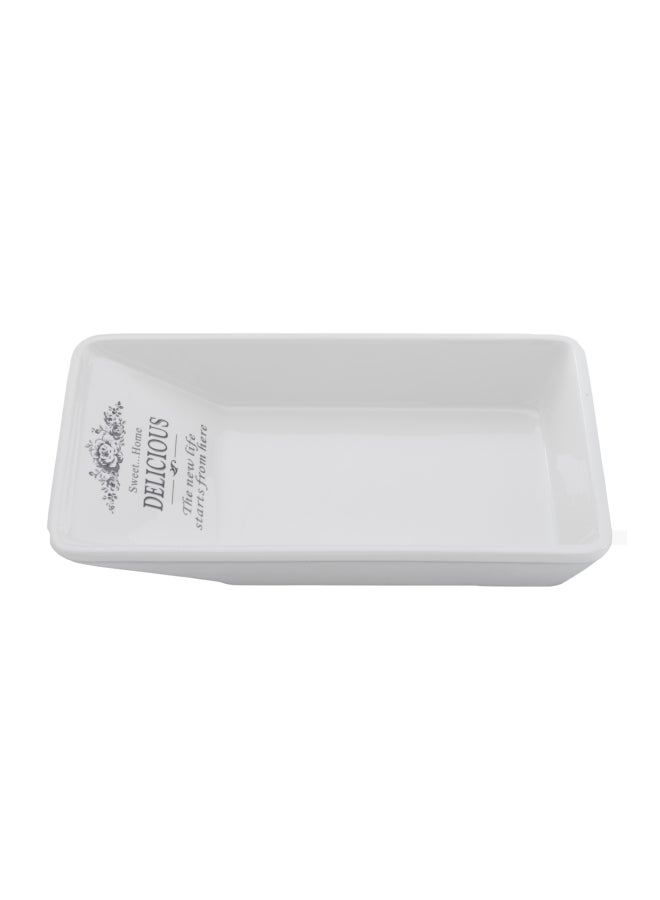 Home Box 1-Piece Sweet Home Salad Plate White 24centimeter  - Image 1