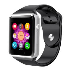 Generic Smart Watch Bluetooth Sim Card Gprs Watch Health Tracker Pedometer Watch Silver  - Image 1