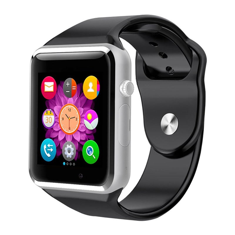 Generic - Smart Watch Bluetooth Sim Card Gprs Watch Health Tracker Pedometer Watch Silver - Image 1