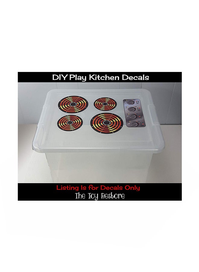 The Toy Restore - DIY Decals Sticker Kitchen Burner And Dial Toy Stove Set - Image 1