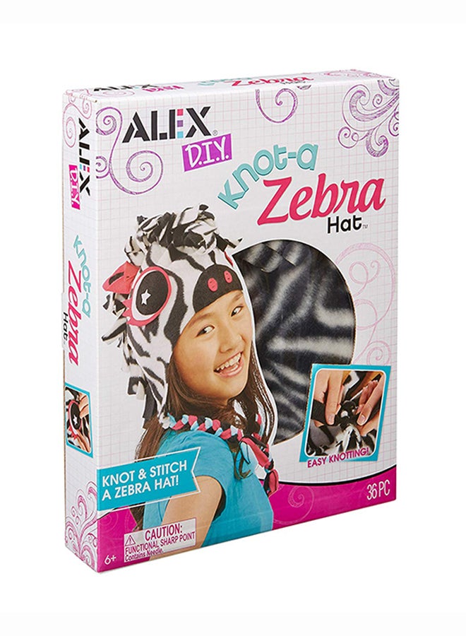 ALEX DIY Knot-A Zebra Hat Craft Kit - Image 1