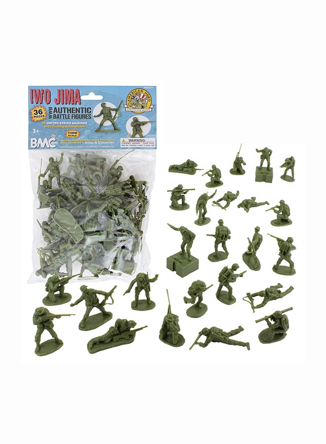 BMC Toys WW2 Iwo Jima US Marines Army Men 36 American Soldier Figure  - Image 2
