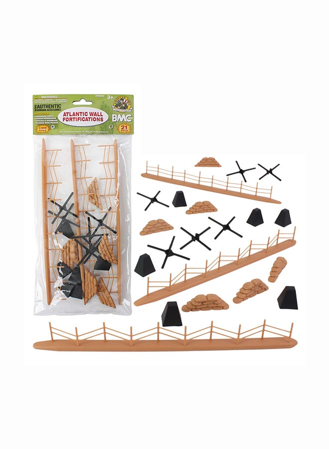 BMC Toys 21-Piece Ww2 Atlantic Wall Fortifications Plastic Army Men Accessories  - Image 2
