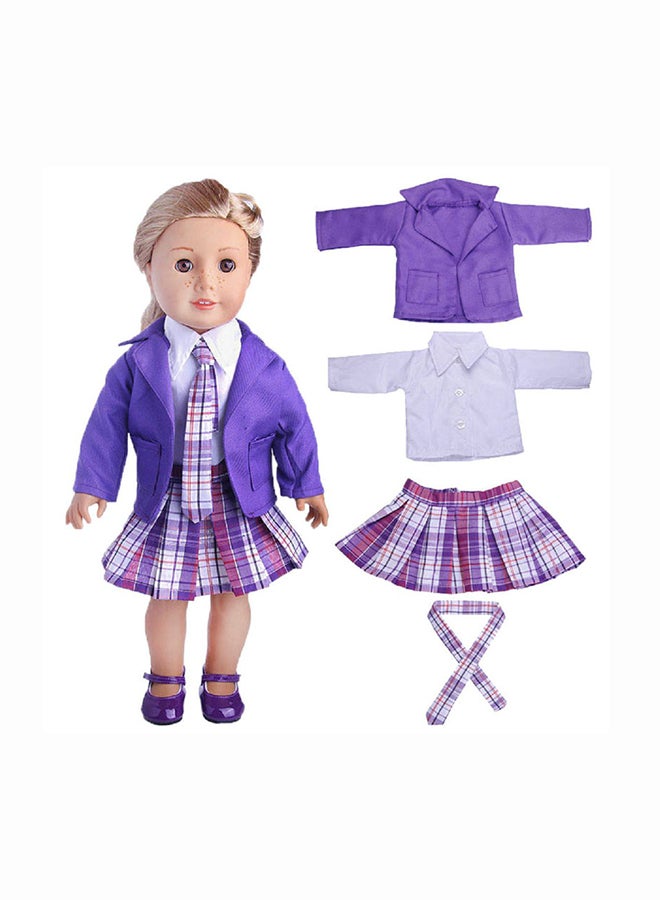 TianBo 4-Piece School Uniform Outfit Doll Set 18inch - Image 1