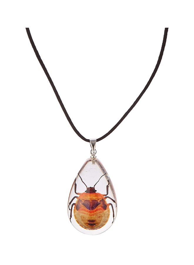 Tear Drop Shape Shield Bug Necklace