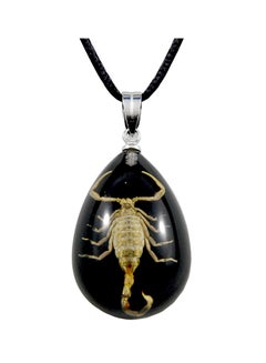 Gold Scorpion Necklace, Black, Small