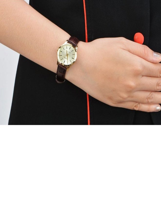 CASIO Women's Water Resistant Leather Analog Watch-LTP-V004GL-9AUDF - 35 mm - Brown  - Image 5