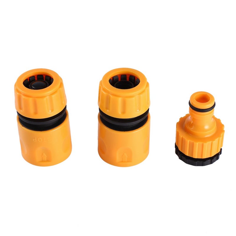 Generic 3-Piece Water Hose Pipe Fitting Set Yellow - Image 2