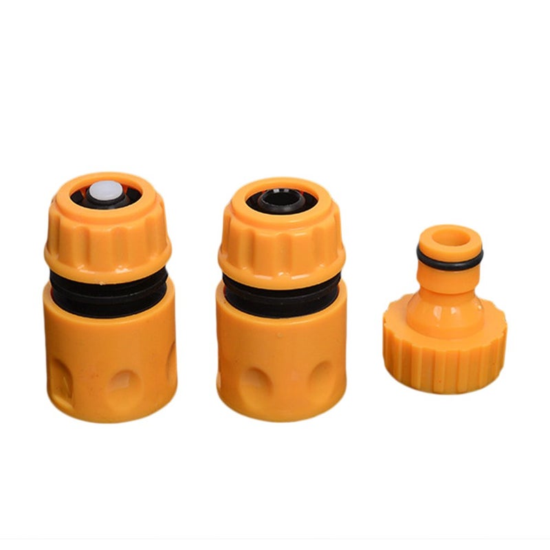 Generic 3-Piece Water Hose Pipe Fitting Set Yellow - Image 3
