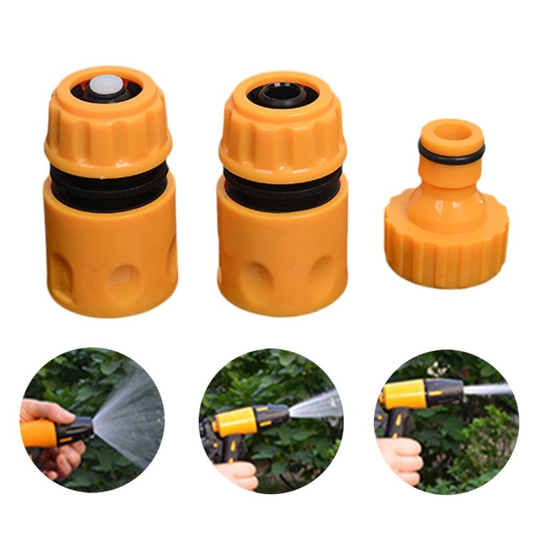 Generic 3-Piece Water Hose Pipe Fitting Set Yellow - Image 4