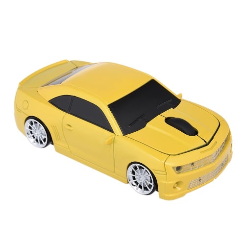 2.4GHz Wireless Car Shaped Mouse Yellow/Black - Image 1