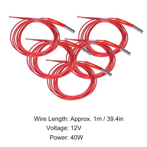 5-Piece Cartridge Heater Heating Tube 3D Printer Red - Image 2