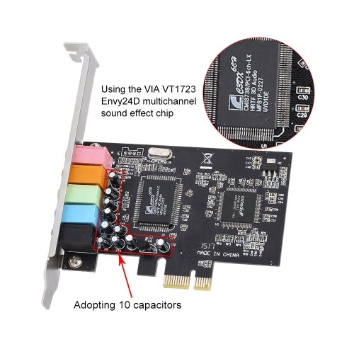 5.1 Stereo Surround Sound Card Black/Grey  - Image 2
