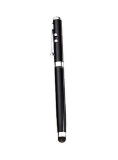 Generic Multifunction Pen: Capacitive Stylus Pen + Ball Pen + Red Laser Pointer + White Led Flashlight Black 