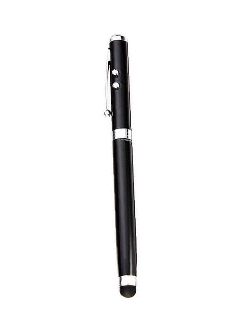 Multifunction Pen: Capacitive Stylus Pen + Ball Pen + Red Laser Pointer + White Led Flashlight Black