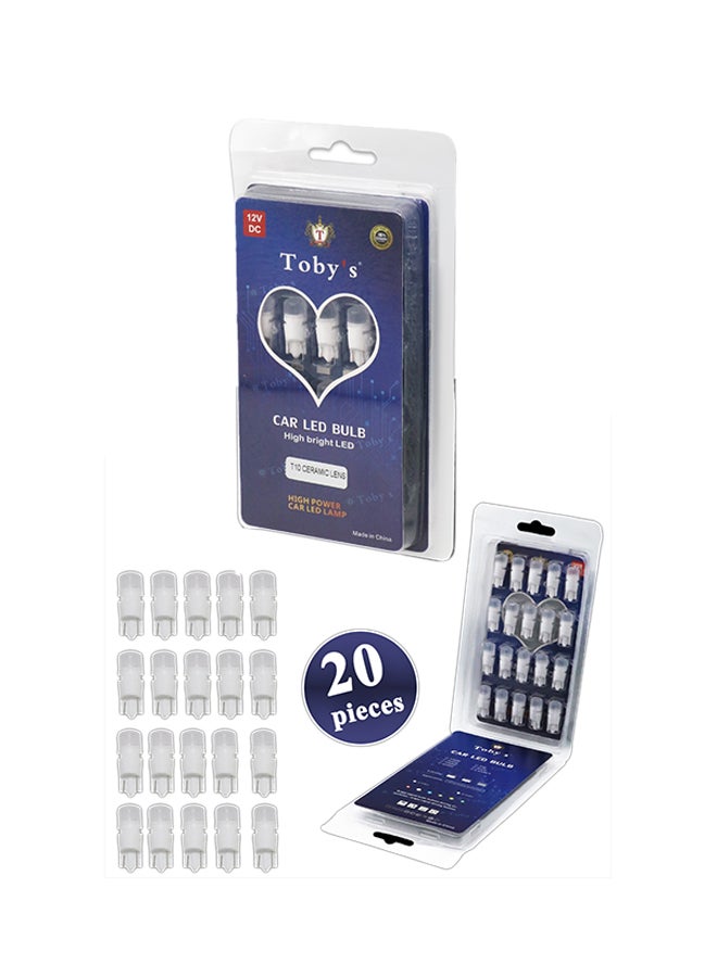 Toby's T10 CERAMIC LENS-R 20 Pieces Car Parking Light, Licence Plate Light exterior parking light 