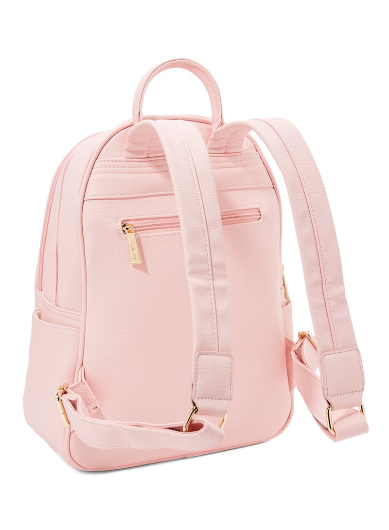 YUEJIN - Faux Leather Backpack Pink - Image 1