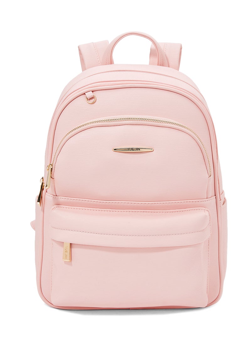 YUEJIN - Faux Leather Backpack Pink - Image 1