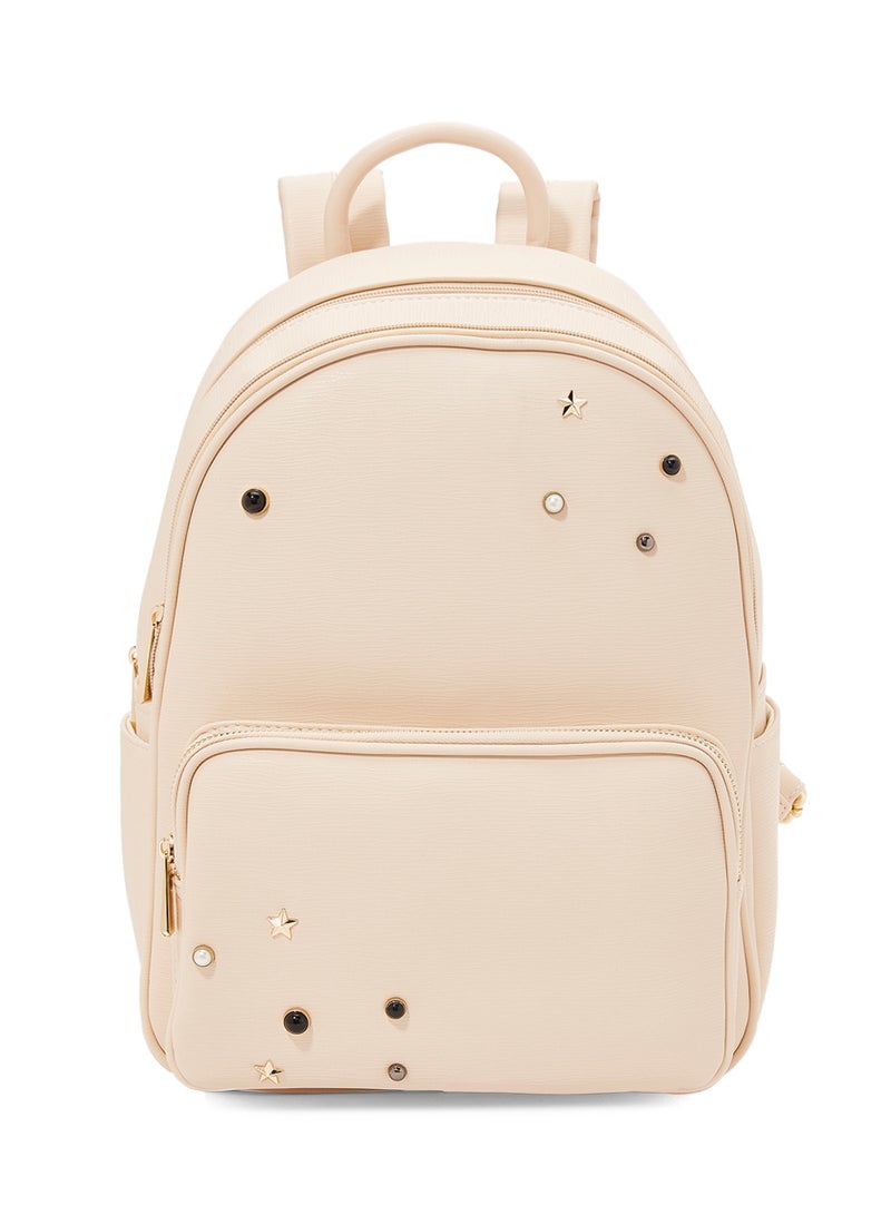 Faux Leather Backpack Beige - v1553670392/N21683379A_1