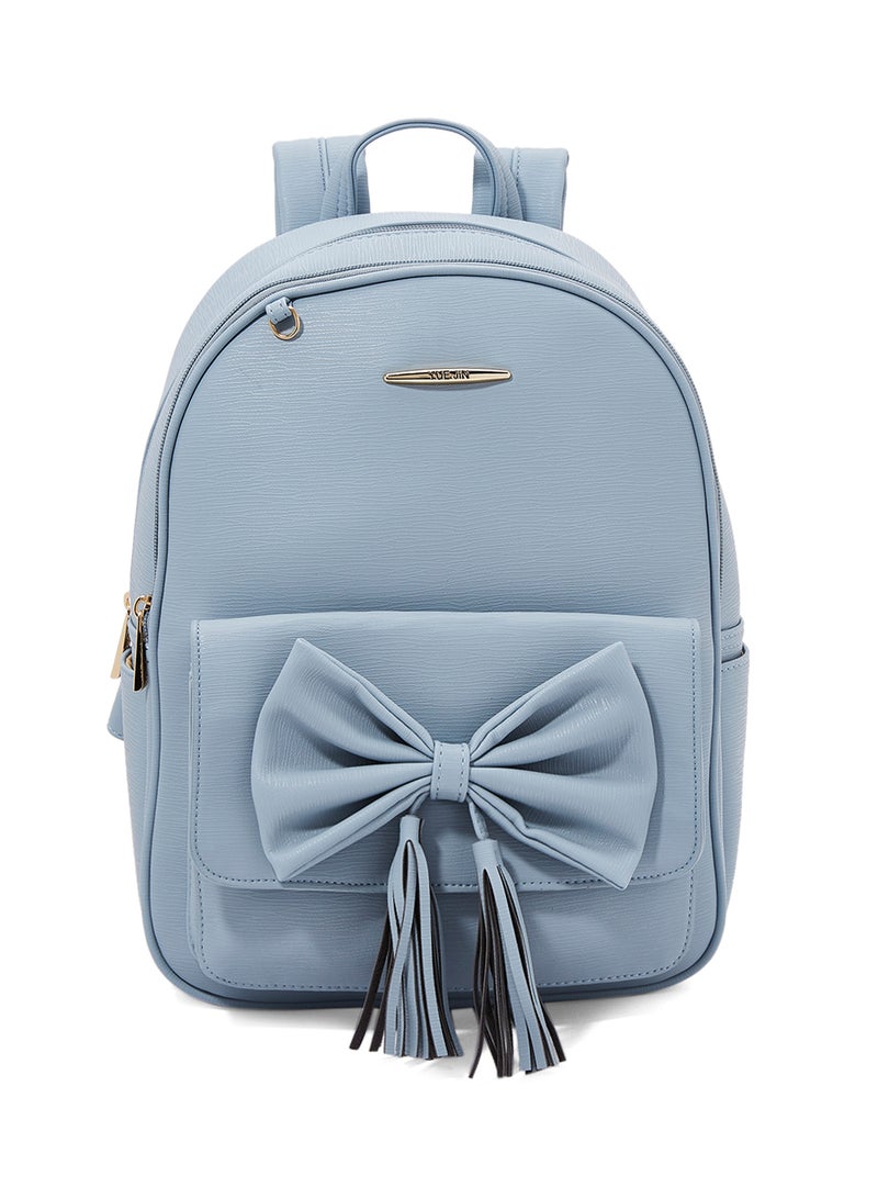 YUEJIN - Faux Leather Backpack Blue - Image 1