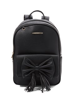 Faux Leather Backpack Black