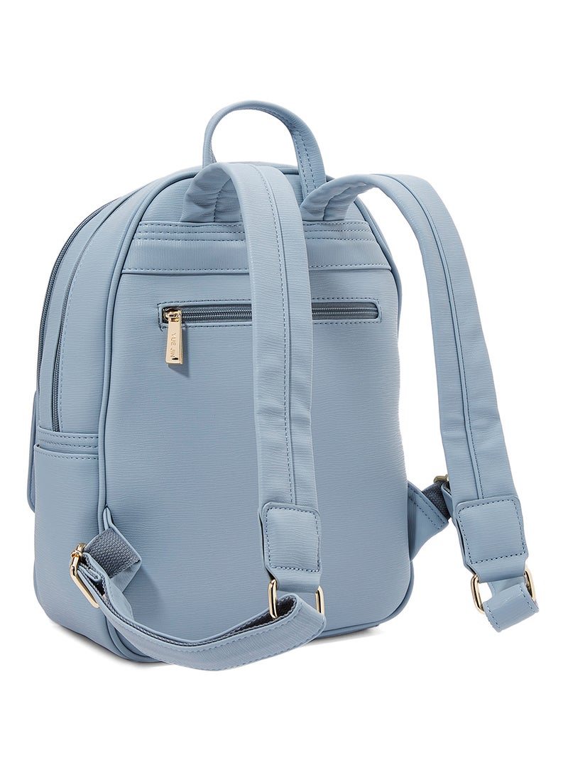 YUEJIN - Faux Leather Backpack Blue - Image 1