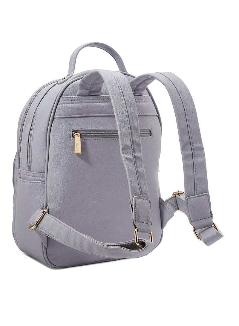 YUEJIN - Faux Leather Backpack Grey - Image 1