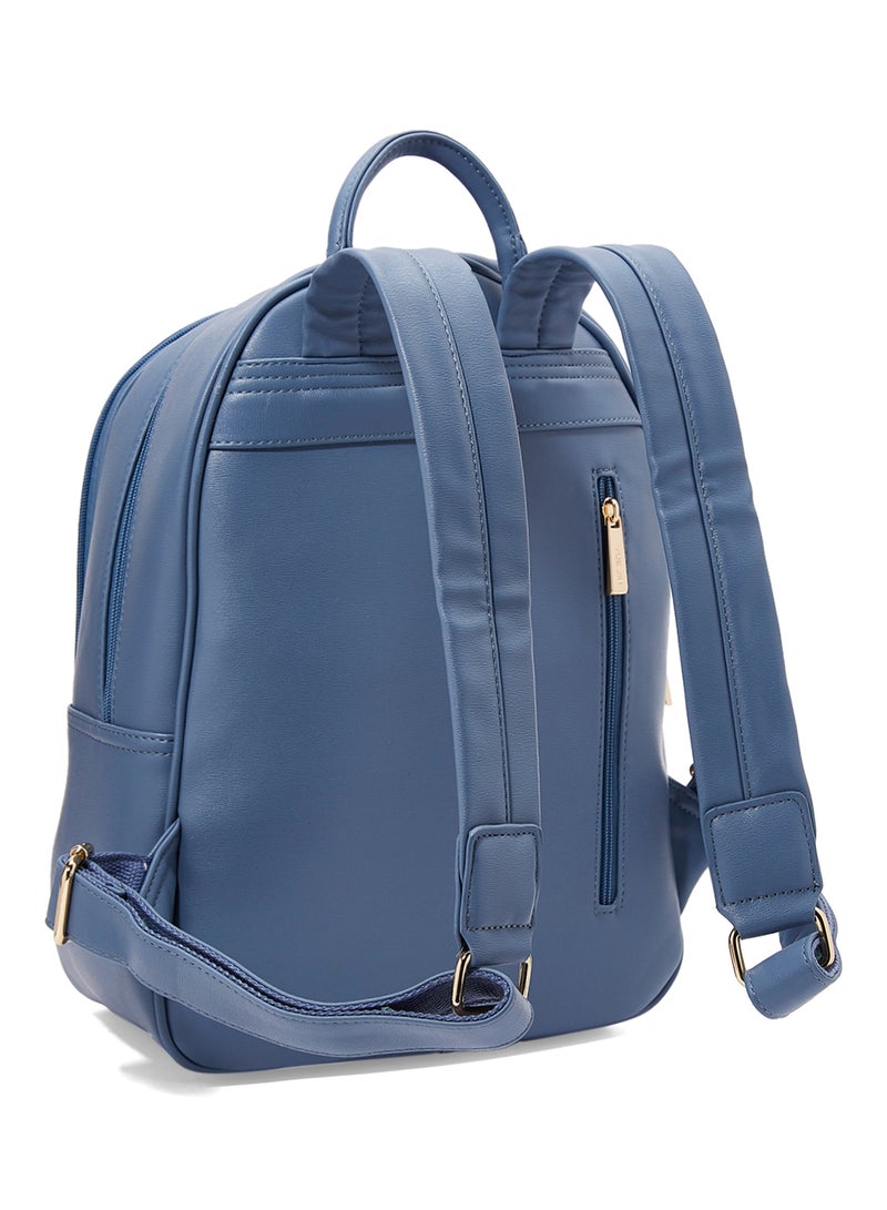 YUEJIN - Faux Leather Backpack Blue - Image 1