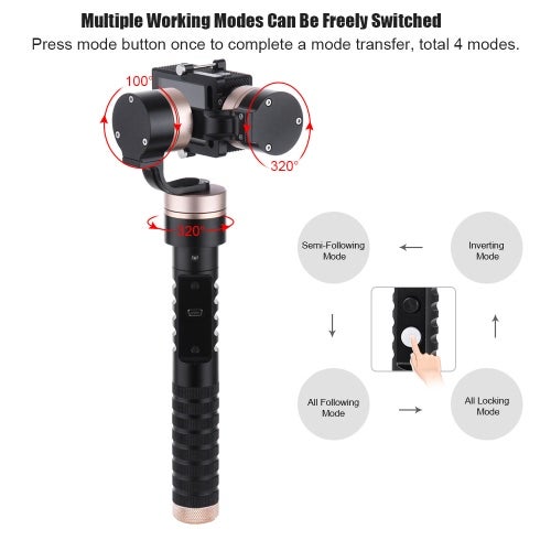 3-Axis Handheld Gimbal Stabilizer For GoPro/Xiaoyi Black/gold