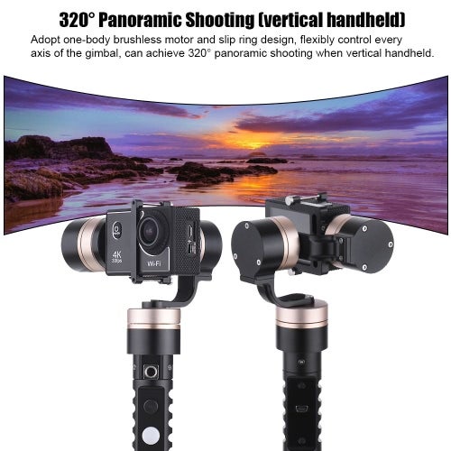 3-Axis Handheld Gimbal Stabilizer For GoPro/Xiaoyi Black/gold