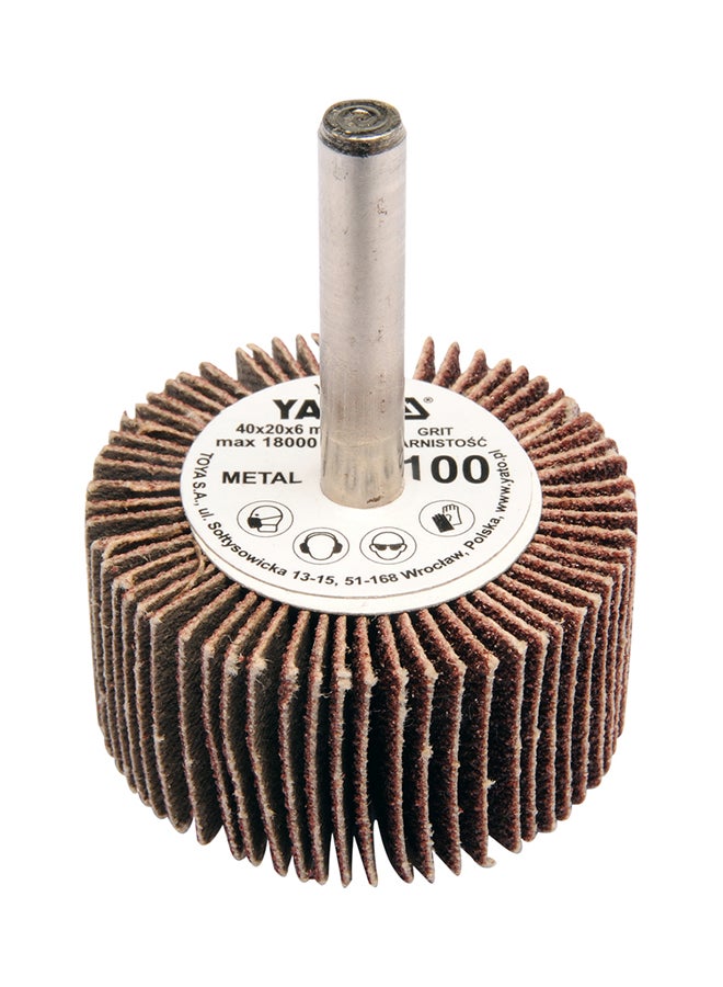 Yato Flap Wheel With Shaft 40mmx20mmx6mm Grit 80 YT-83353 Brown/Silver