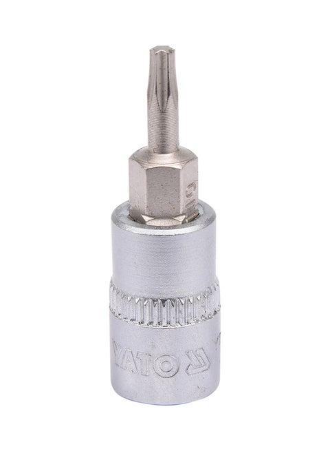 Socket Bit 1/4-Inch Torx T10 L=37mm YT-04302 Silver